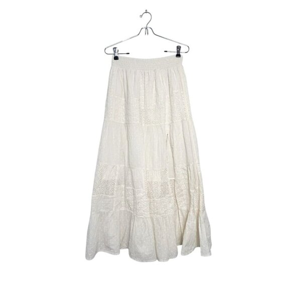 Love Stitch Molly Boho Embroidered Maxi Skirt in Natural - Sz S - NWT - Picture 2 of 11